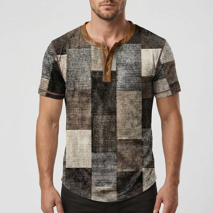 Wafflox - Colorblock Waffle Knit Short Sleeve Shirt