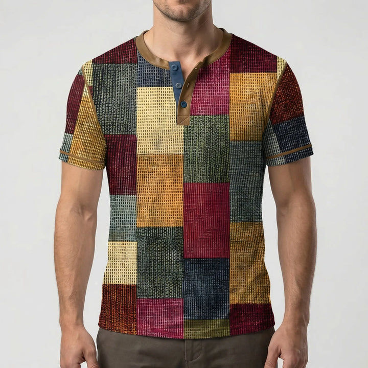 Wafflox - Colorblock Waffle Knit Short Sleeve Shirt