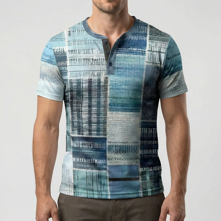 Wafflox - Colorblock Waffle Knit Short Sleeve Shirt
