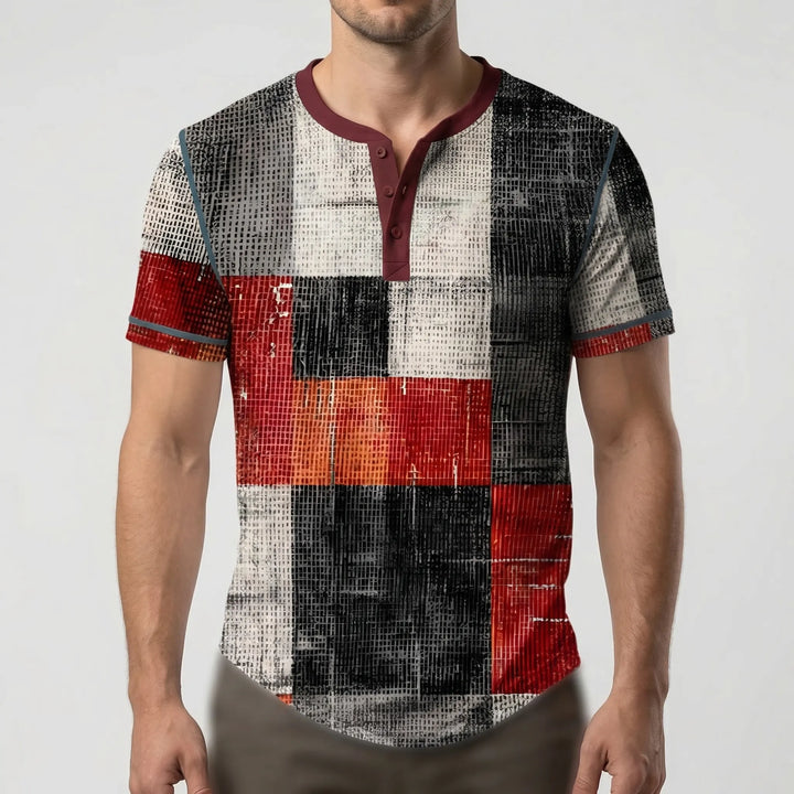 Wafflox - Colorblock Waffle Knit Short Sleeve Shirt