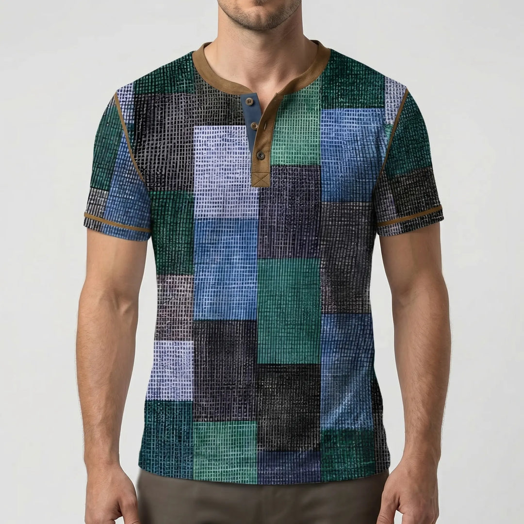 Wafflox - Colorblock Waffle Knit Short Sleeve Shirt