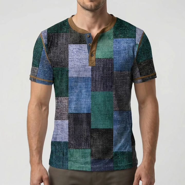 Wafflox - Colorblock Waffle Knit Short Sleeve Shirt