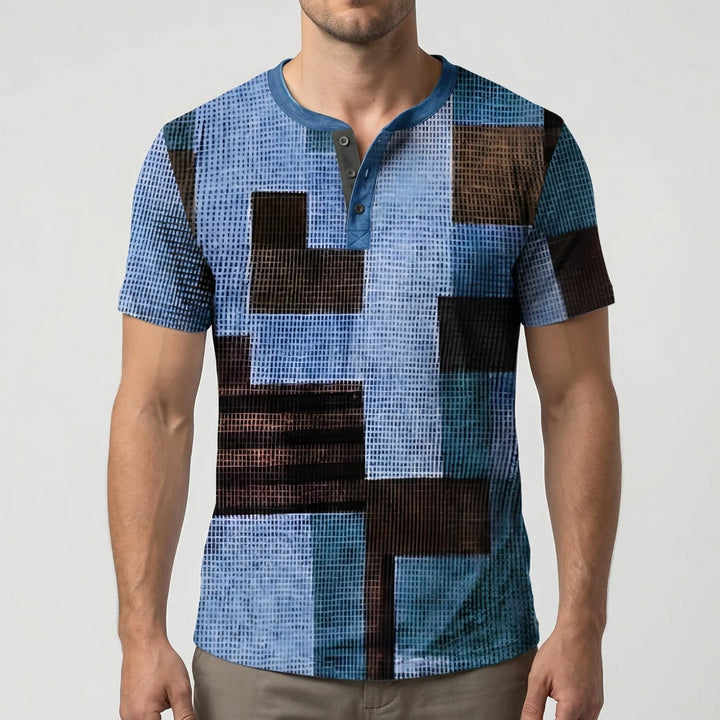 Wafflox - Colorblock Waffle Knit Short Sleeve Shirt