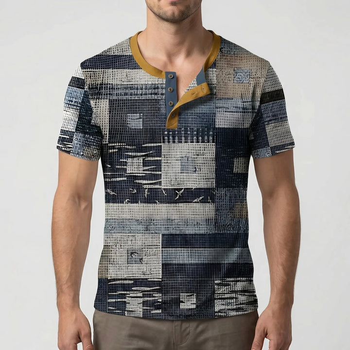 Wafflox - Colorblock Waffle Knit Short Sleeve Shirt