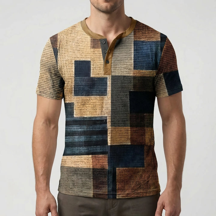 Wafflox - Colorblock Waffle Knit Short Sleeve Shirt