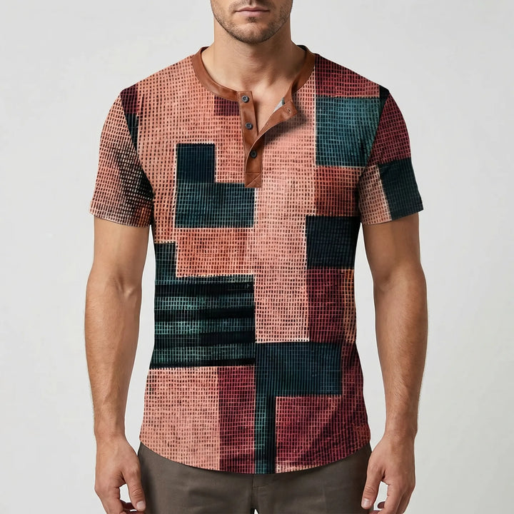 Wafflox - Colorblock Waffle Knit Short Sleeve Shirt