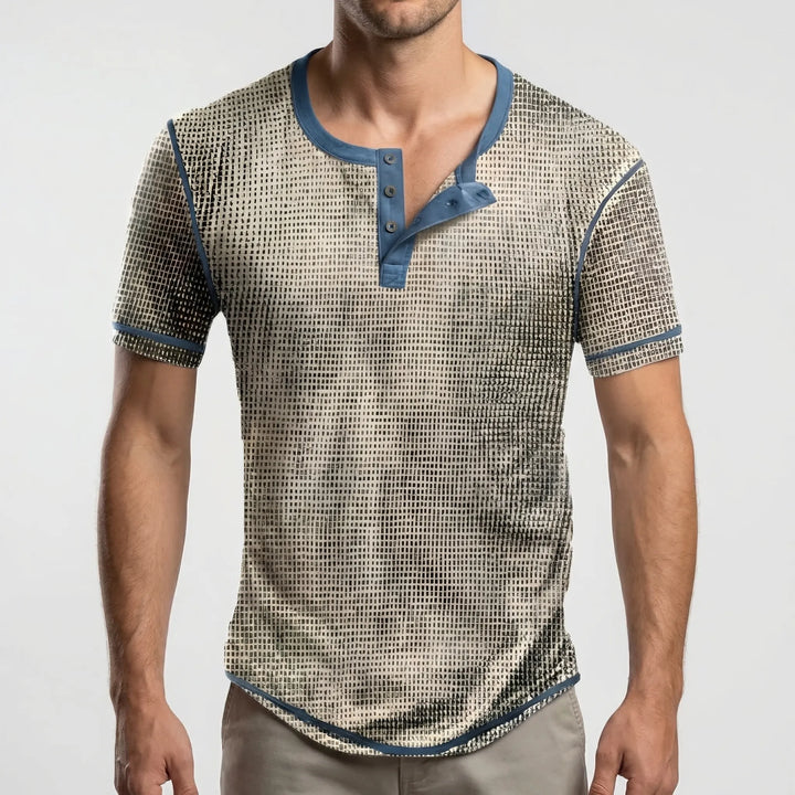 Wafflox - Colorblock Waffle Knit Short Sleeve Shirt
