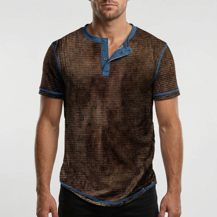 Wafflox - Colorblock Waffle Knit Short Sleeve Shirt