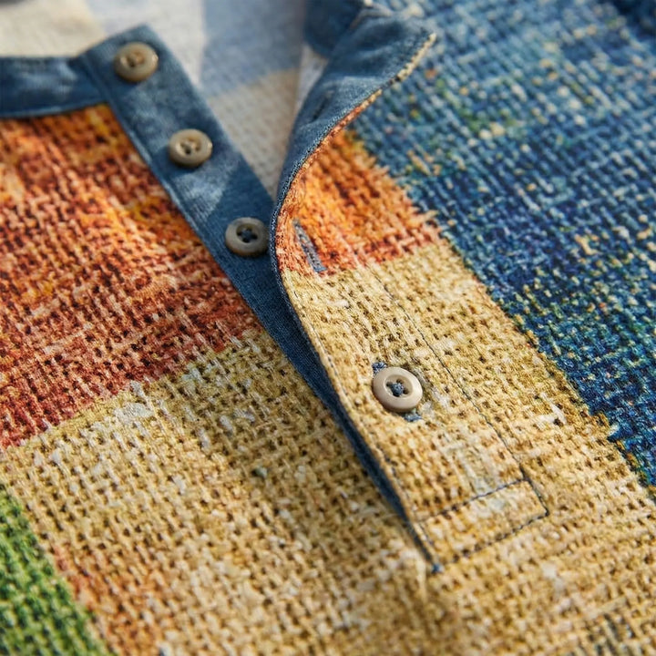 Wafflox - Colorblock Waffle Knit Short Sleeve Shirt