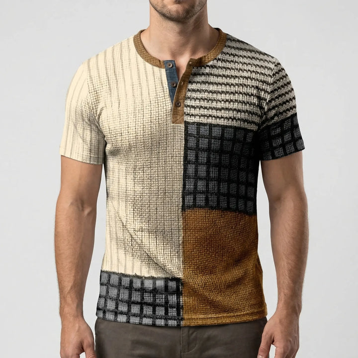 Wafflox - Colorblock Waffle Knit Short Sleeve Shirt