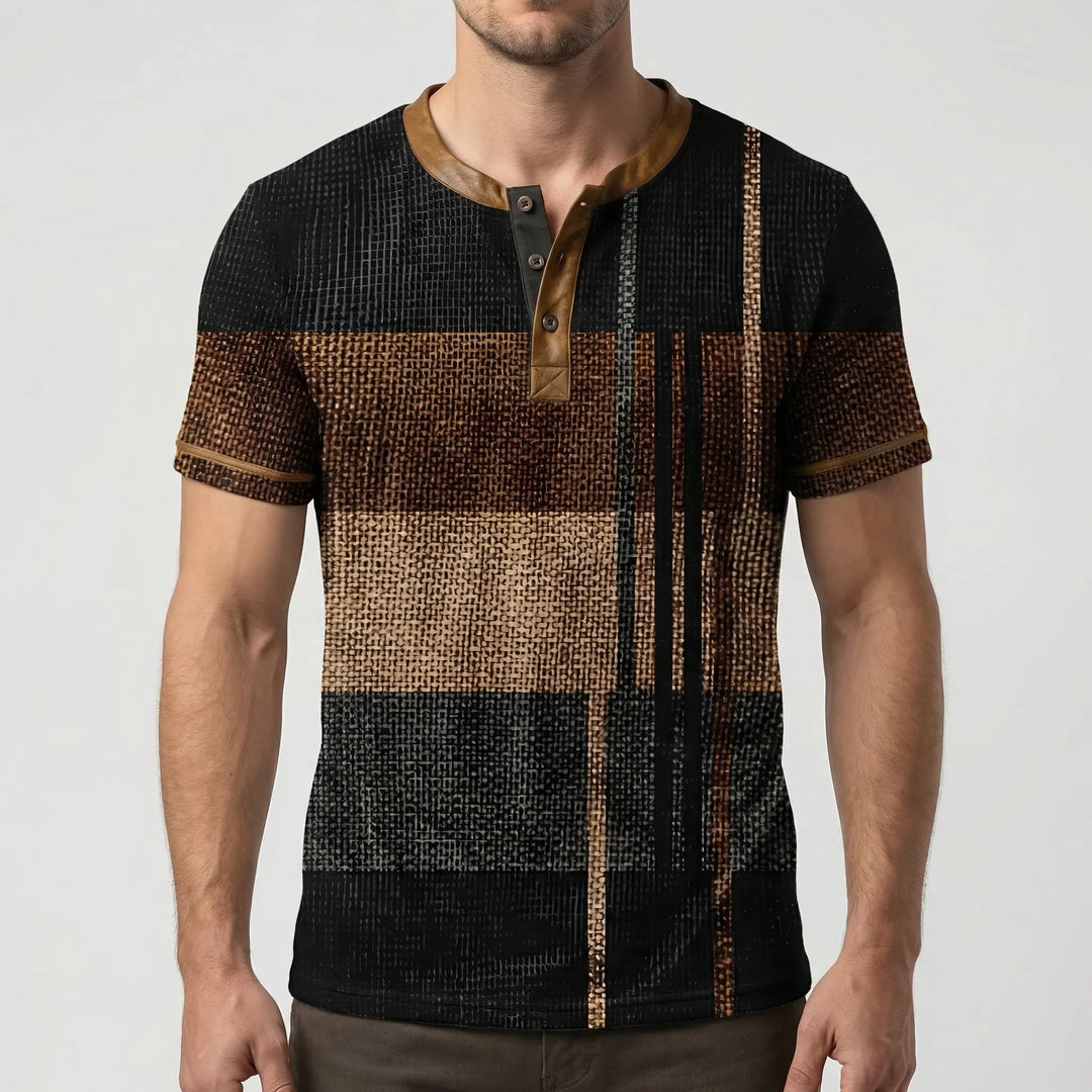 Wafflox - Colorblock Waffle Knit Short Sleeve Shirt
