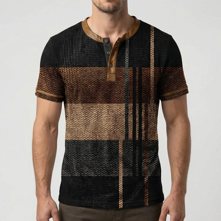 Wafflox - Colorblock Waffle Knit Short Sleeve Shirt
