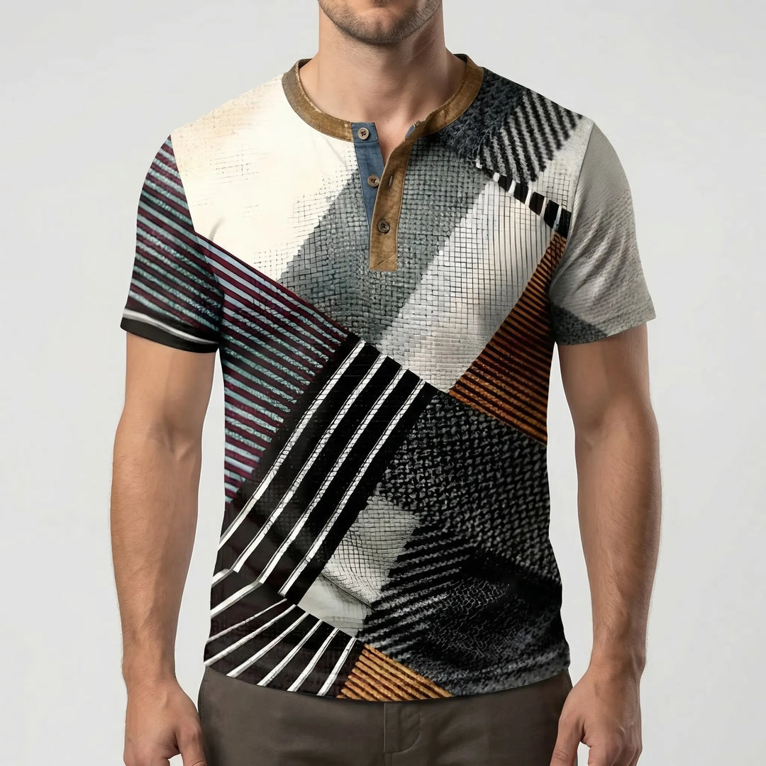 Wafflox - Colorblock Waffle Knit Short Sleeve Shirt