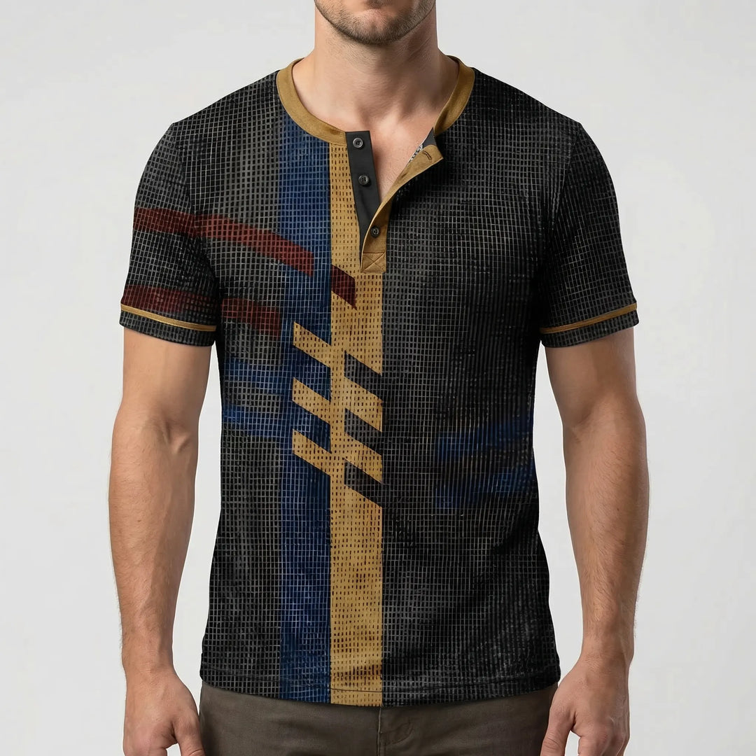 Wafflox - Colorblock Waffle Knit Short Sleeve Shirt