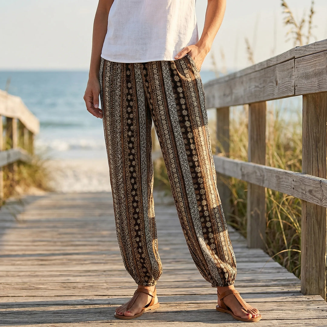 Wandrova - High-Waist Boho Harem Pants For Women