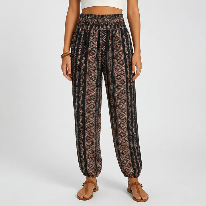 Wandrova - High-Waist Boho Harem Pants For Women