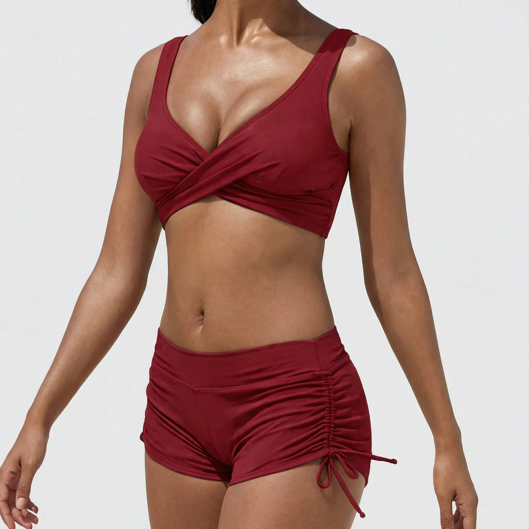 Waverlyn - Printed Two-Piece Swimsuit With Shorts