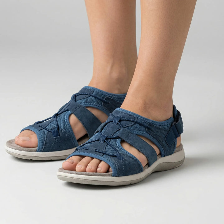 Wedgella - Triple Strap Adjustable Wedge Sandal