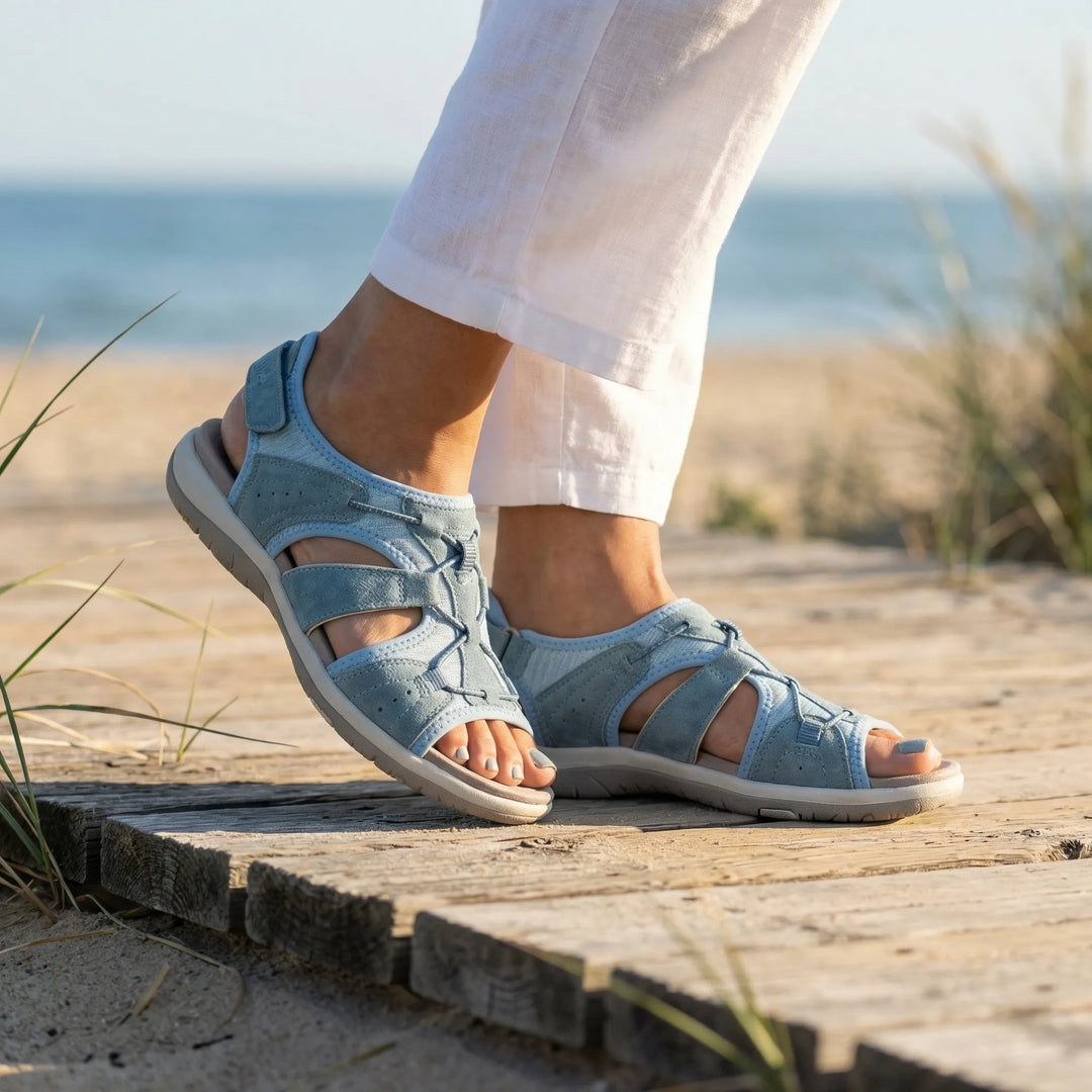Wedgella - Triple Strap Adjustable Wedge Sandal