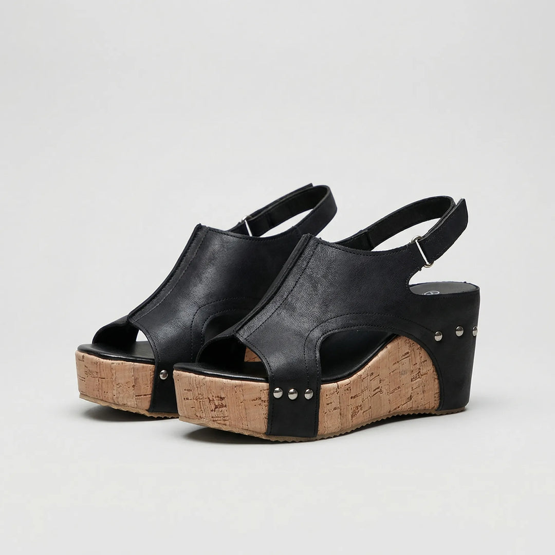 Wedzara - Peep-Toe Platform Wedge Sandal