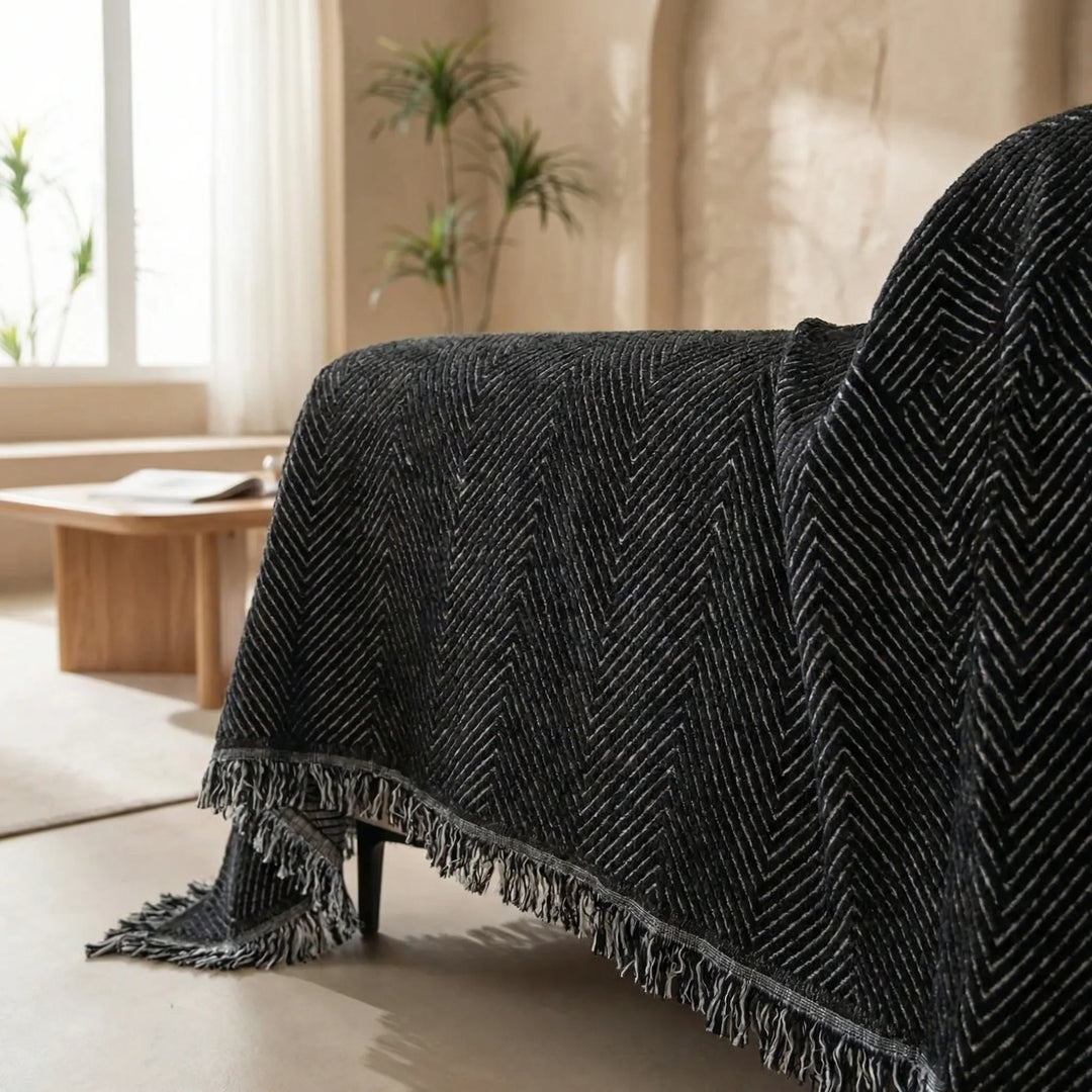 Wevrona - Reversible Herringbone Sofa Throw Cover