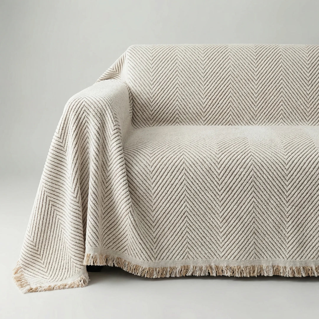 Wevrona - Reversible Herringbone Sofa Throw Cover
