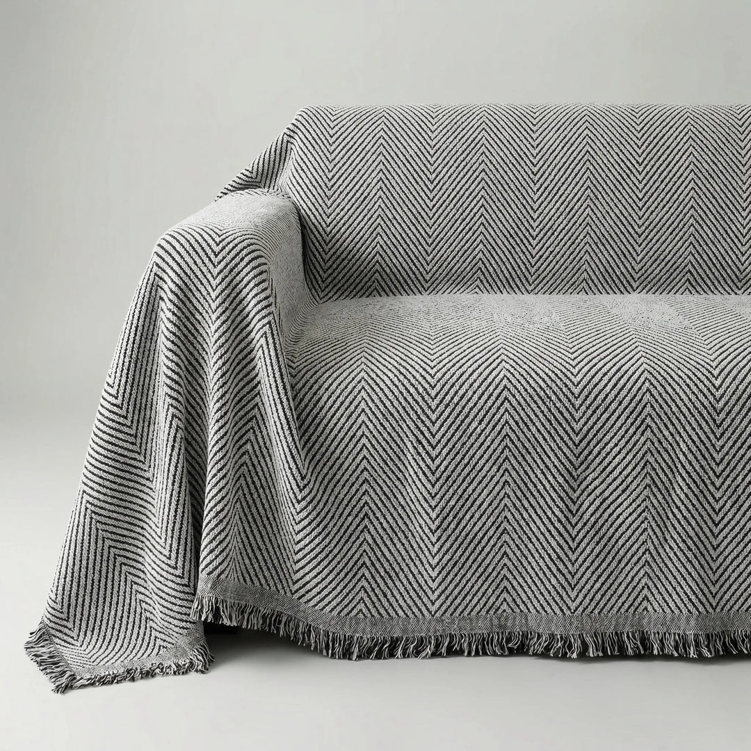 Wevrona - Reversible Herringbone Sofa Throw Cover