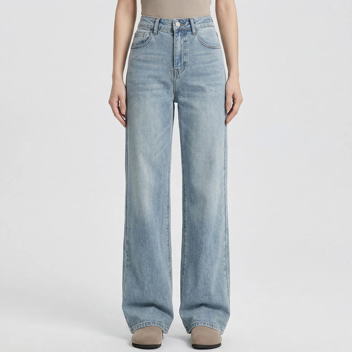 Widorra - High-Waisted Wide Leg Denim Jeans