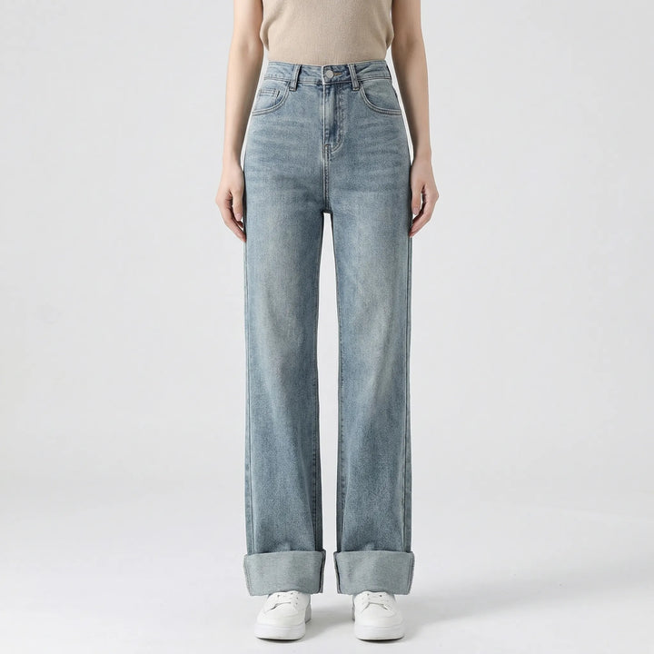 Widorra - High-Waisted Wide Leg Denim Jeans