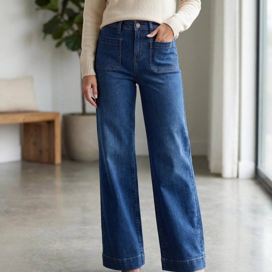 Widorra - High-Waisted Wide Leg Denim Jeans