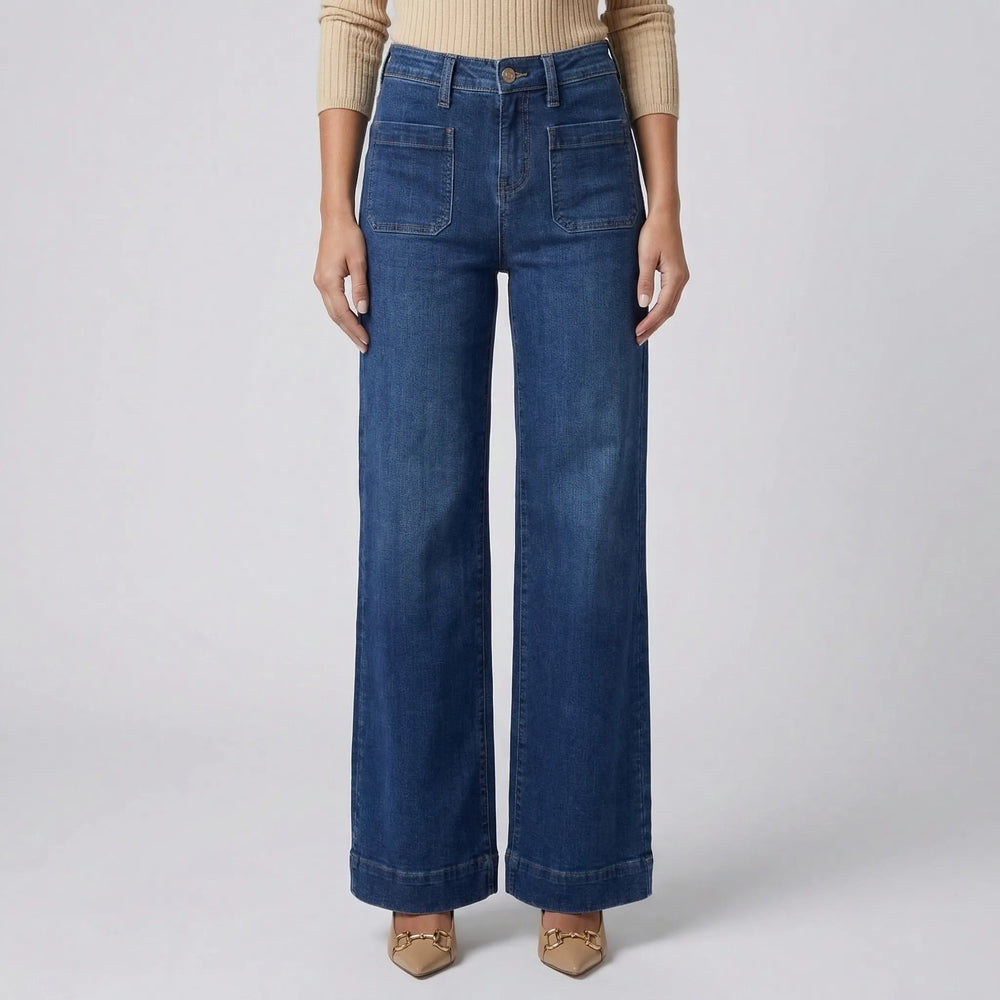 Widorra - High-Waisted Wide Leg Denim Jeans