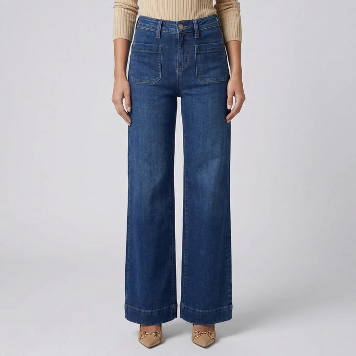 Widorra - High-Waisted Wide Leg Denim Jeans