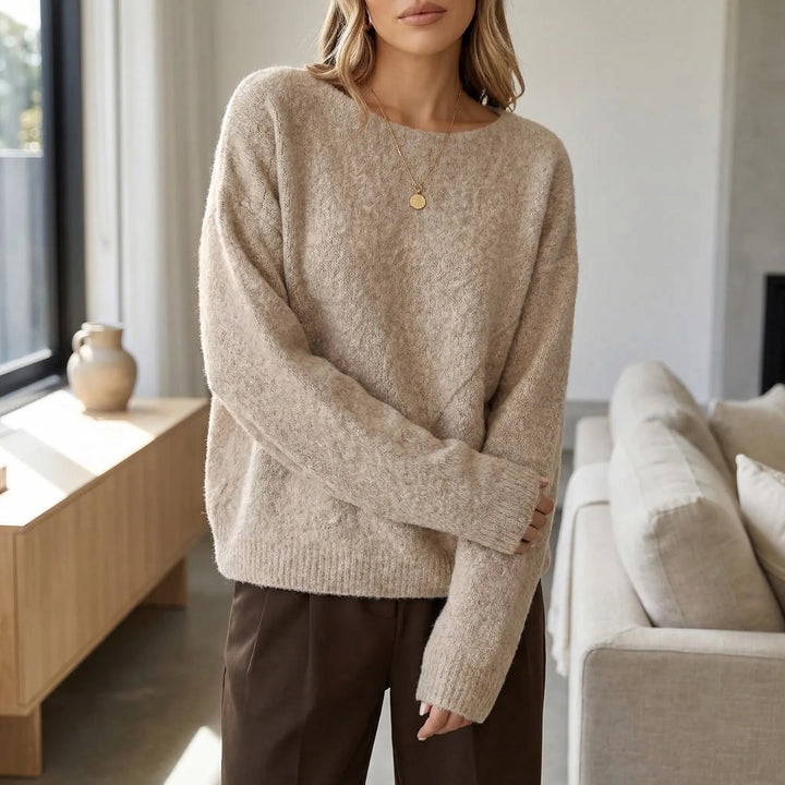 Winsova - Oversized Batwing Crew Neck Sweater