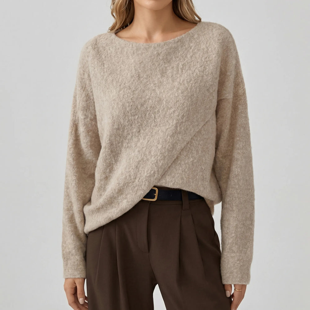 Winsova - Oversized Batwing Crew Neck Sweater