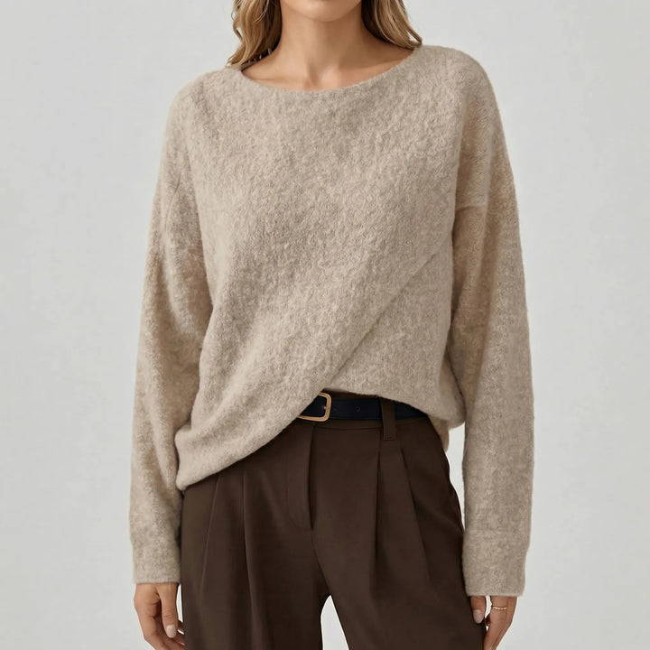 Winsova - Oversized Batwing Crew Neck Sweater