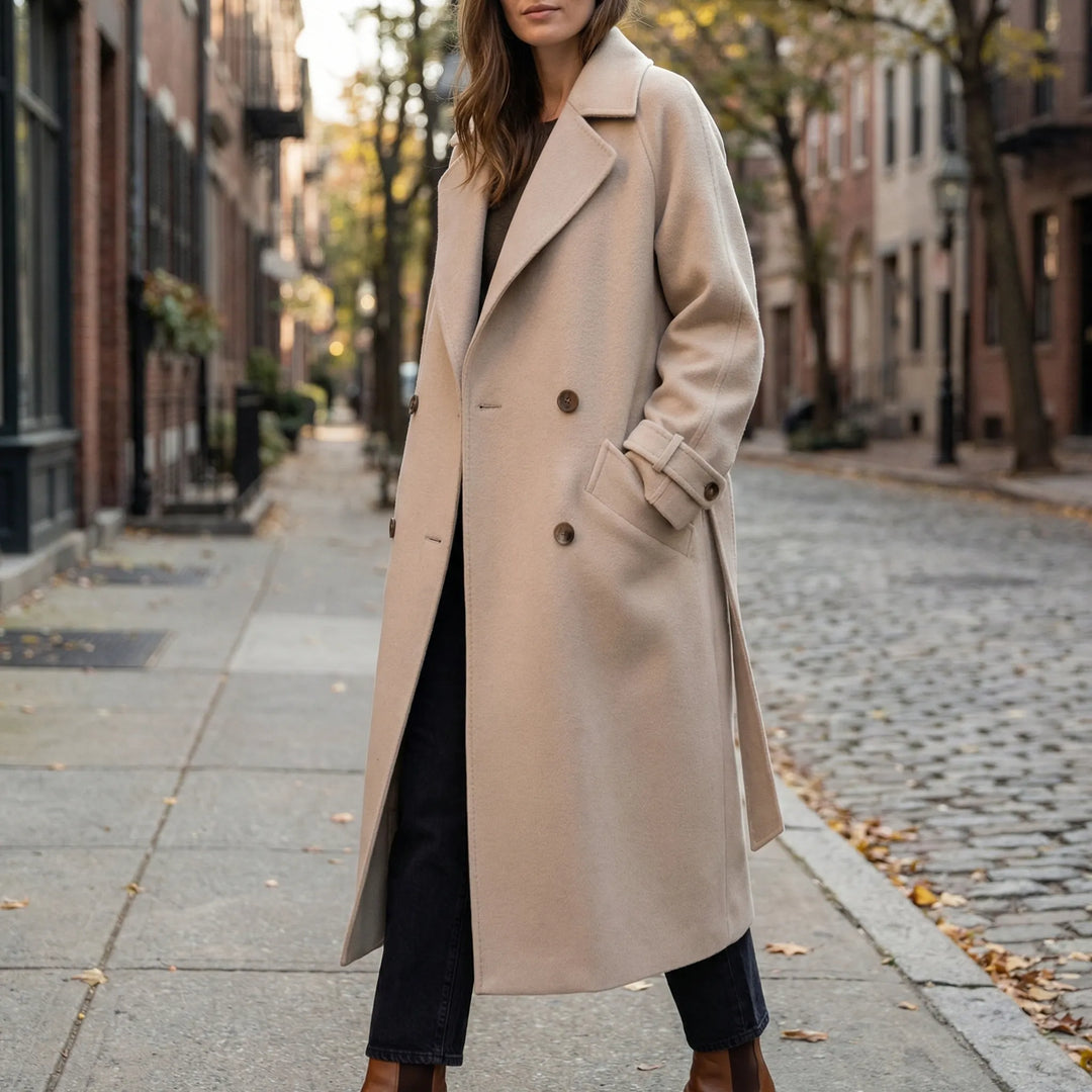 Wintelle - Knee-Length Button-Front Women's Coat