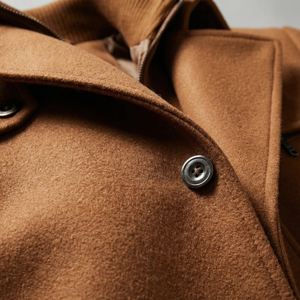 Wintovex - Mid-Length Button-Front Winter Coat