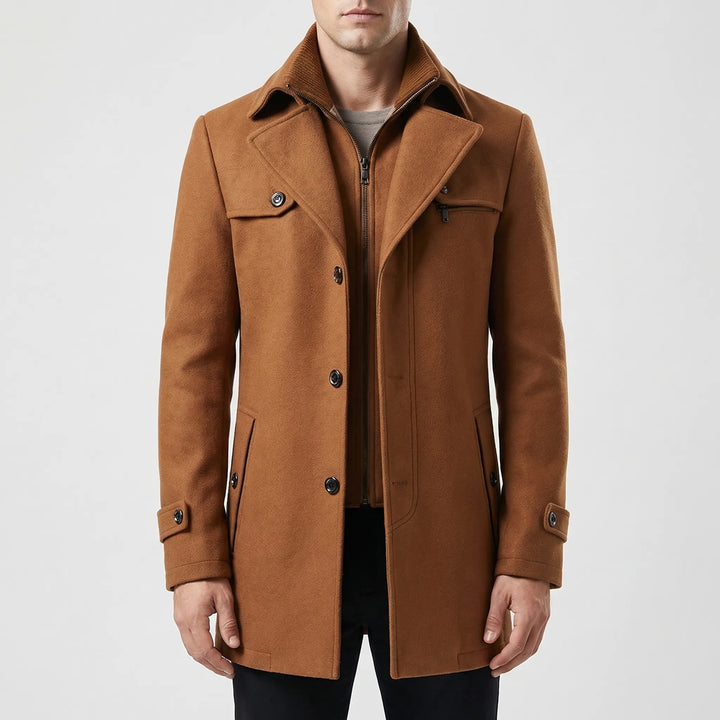 Wintovex - Mid-Length Button-Front Winter Coat