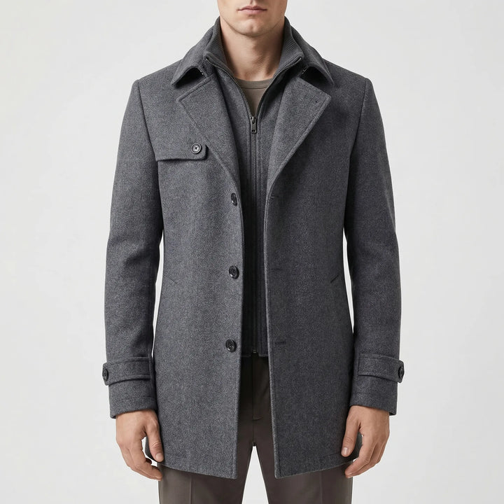Wintovex - Mid-Length Button-Front Winter Coat