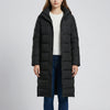 Kviltad Hooded Lång Vinterjacka