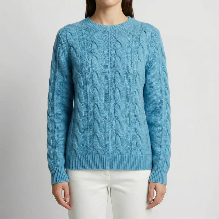 Wintrique - Cable-Knit Relaxed Crew Neck Sweater