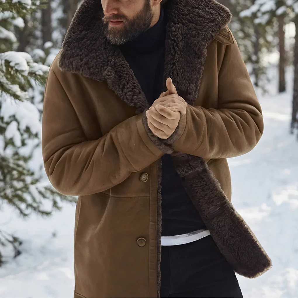Wintrok - Padded Men's Winter Jacket With Wide Collar