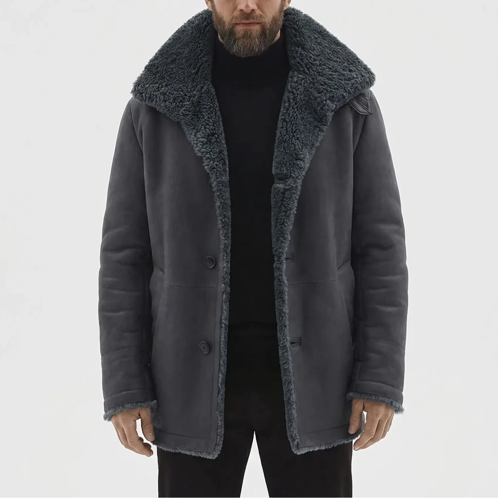 Wintrok - Padded Men's Winter Jacket With Wide Collar