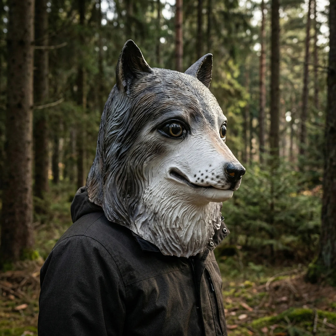 Wolfara - Realistic Full-Head Wolf Costume Mask