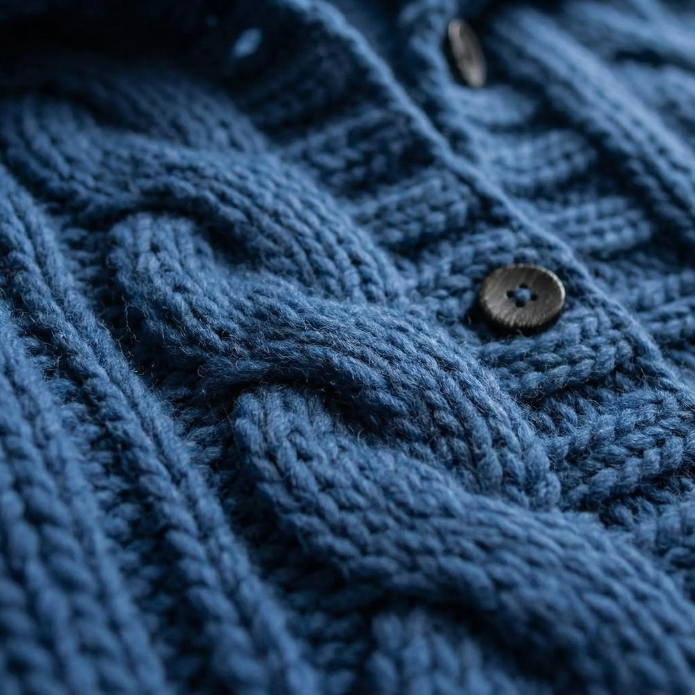 Wovenza - Long Cable-Knit Hooded Coat