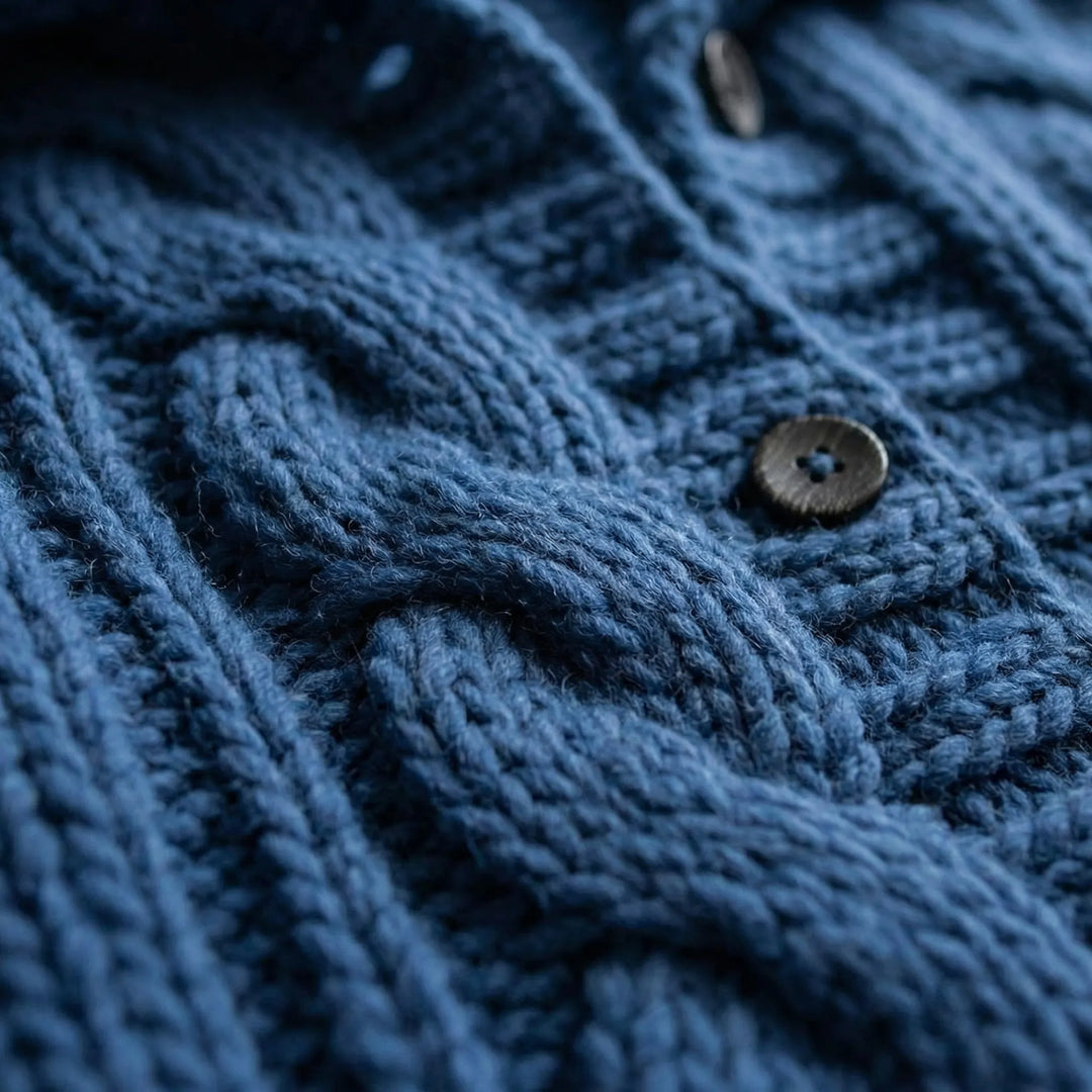 Wovenza - Long Cable-Knit Hooded Coat