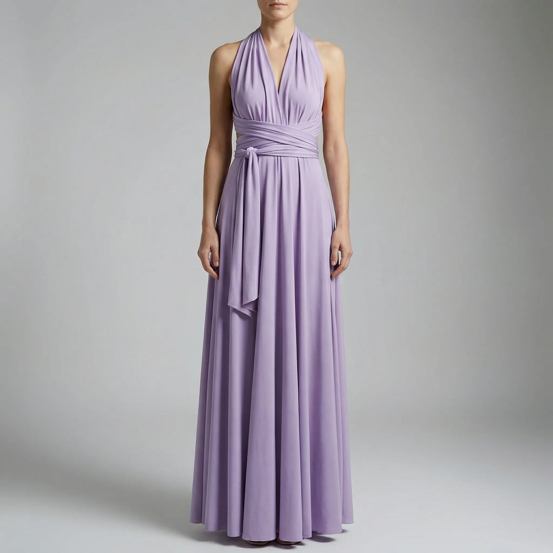 Wravelle - Adjustable Wrap Midi Dress For Women