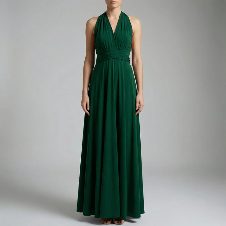 Wravelle - Adjustable Wrap Midi Dress For Women