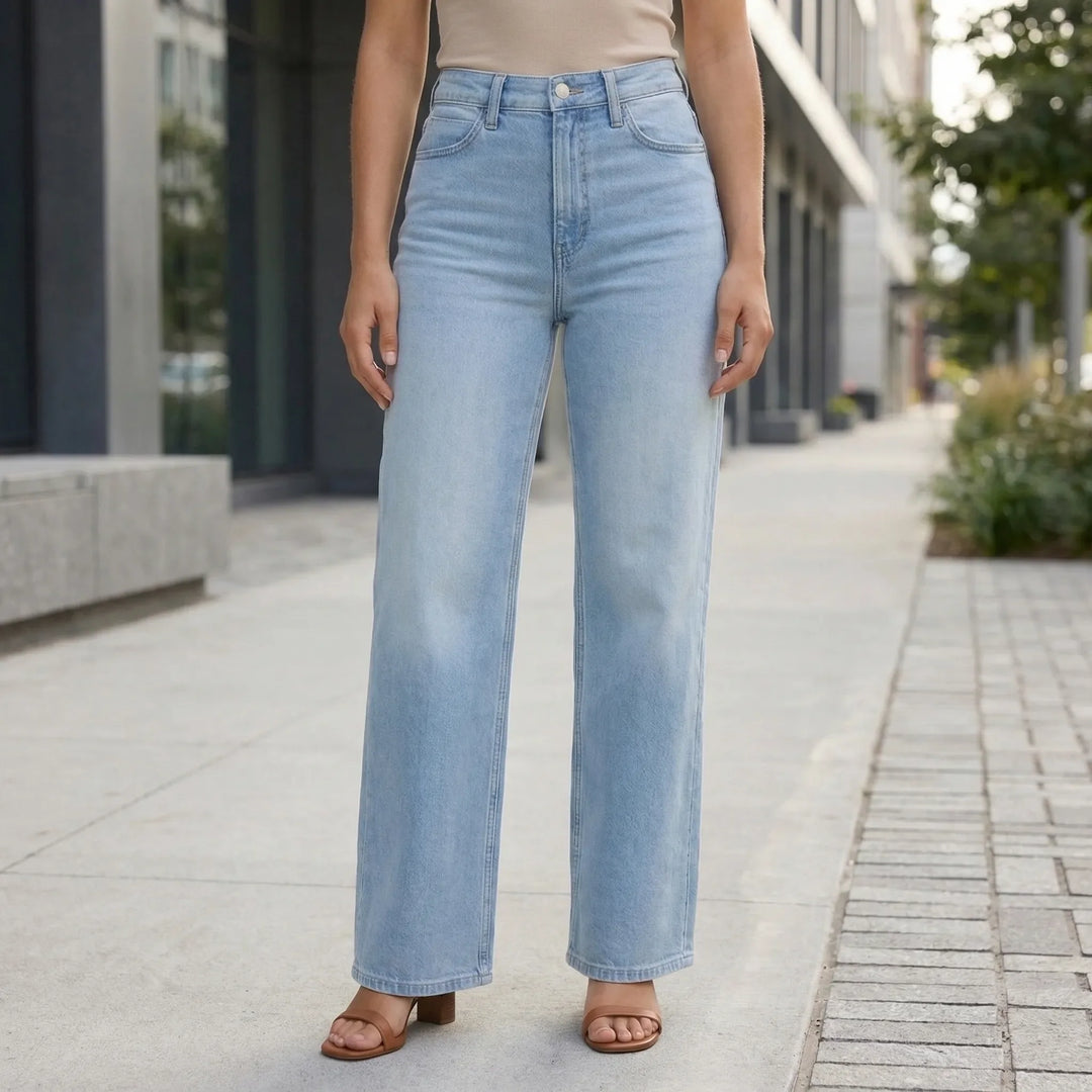 Wrenlow - High-Waisted Straight Leg Women's Jeans