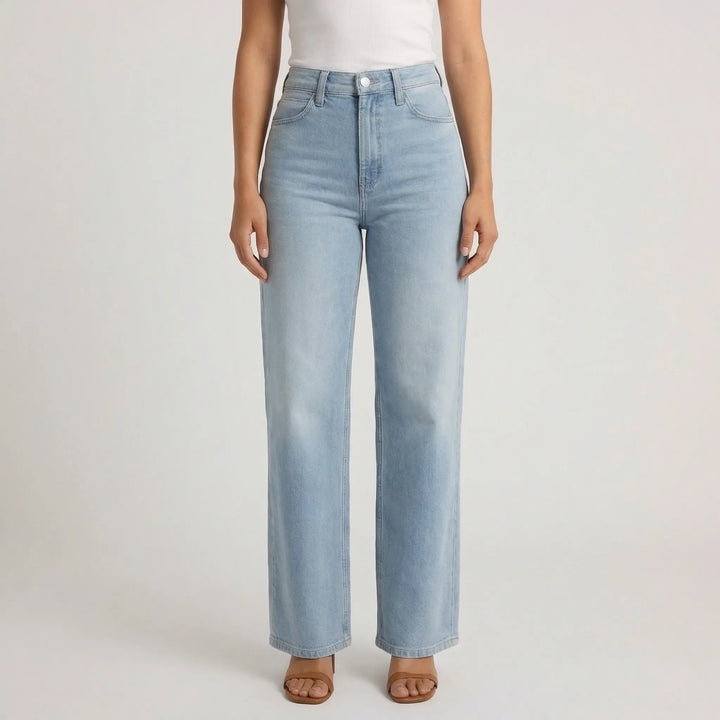Wrenlow - High-Waisted Straight Leg Women's Jeans
